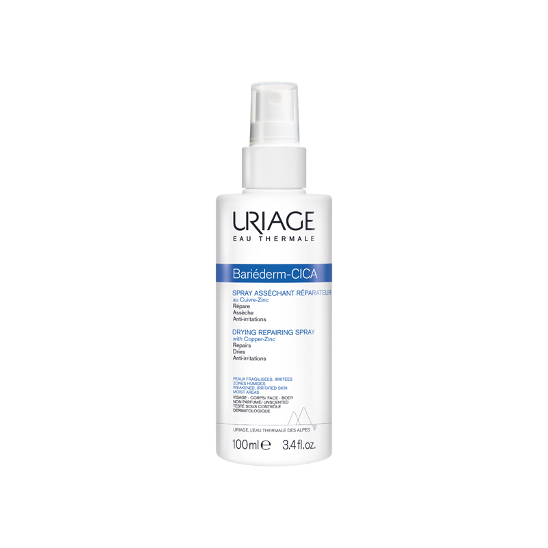 Uriage – Bariéderm-Cica Spray asséchant réparateur Cuivre-Zinc, 100 ml
