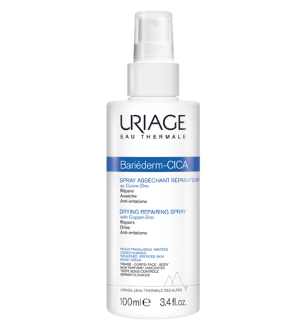 Uriage – Bariéderm-Cica Spray asséchant réparateur Cuivre-Zinc, 100 ml