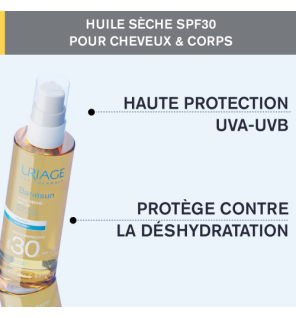 Uriage – Bariésun huile sèche SPF30 spray corps et cheveux, 200 ml