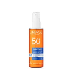 Uriage – Bariésun huile sèche sublimatrice solaire SPF50+ visage, corps et cheveux, 200 ml
