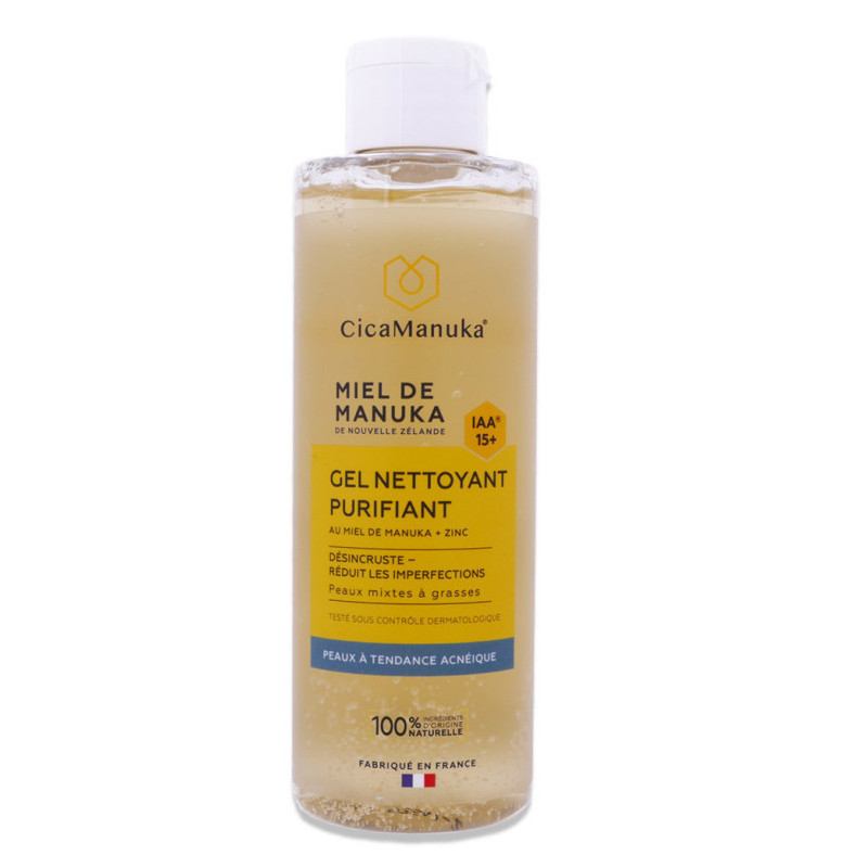 Cicamanuka – Gel nettoyant purifiant miel de manuka, 200 ml