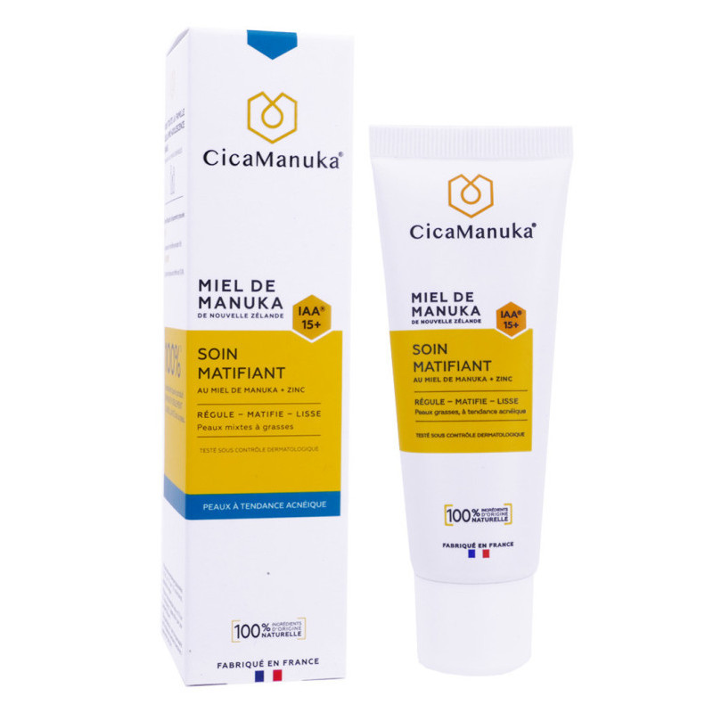Cicamanuka – Soin matifiant visage miel de manuka, 40 ml