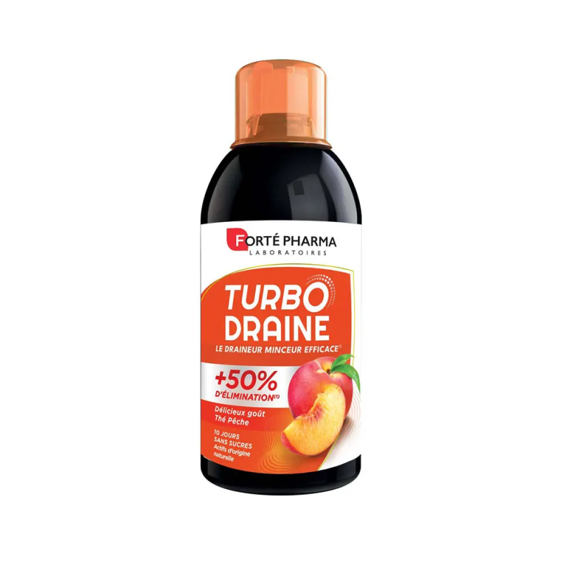 Forté Pharma – Turbodraine Draineur Minceur Goût Thé-Pêche, 500 ml