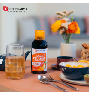 Forté Pharma – Turbodraine Draineur Minceur Goût Thé-Pêche, 500 ml