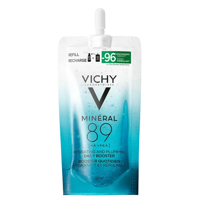 Vichy – Minéral 89 Recharge Sérum Booster Quotidien Fortifiant et Repulpant, 50 ml