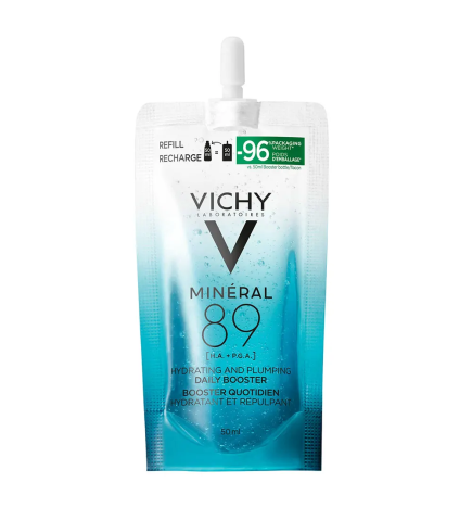 Vichy – Minéral 89 Recharge Sérum Booster Quotidien Fortifiant et Repulpant, 50 ml