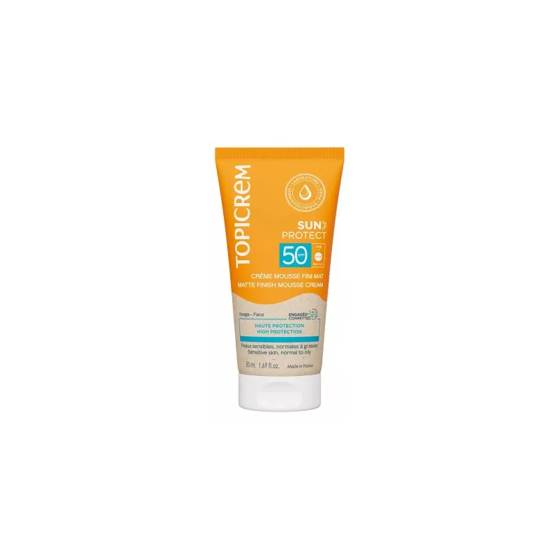 Topicrem – Sun Protect Crème Mousse Fini Mat SPF50+, 50 ml