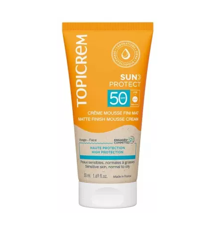 Topicrem – Sun Protect Crème Mousse Fini Mat SPF50+, 50 ml