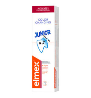 Elmex – Dentifrice Junior A‑Caries Pro Color Changing, 75 ml