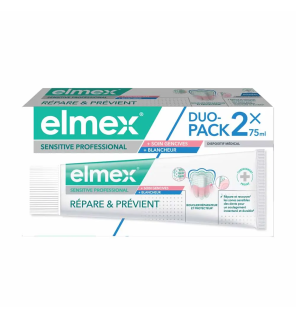 Elmex – Dentifrice Sensitive Professional Soin Gencives et Blancheur, 2 x 75 ml