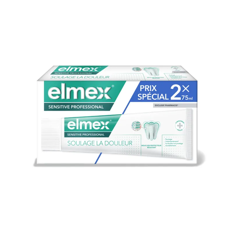 Elmex – Dentifrice Sensitive Professional Dents Sensibles, 2 x 75 ml