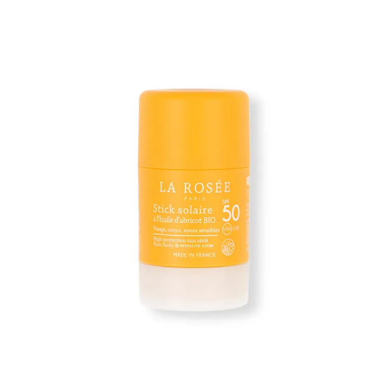 La Rosée – Stick Solaire à l’Huile d’Abricot Bio SPF50 Visage et Corps, 18 g