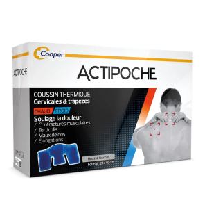 Actipoche – Coussin Thermique Cervicales et Trapèzes Chaud/Froid, 22 x 40 cm