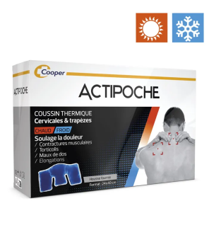 Actipoche – Coussin Thermique Cervicales et Trapèzes Chaud/Froid, 22 x 40 cm
