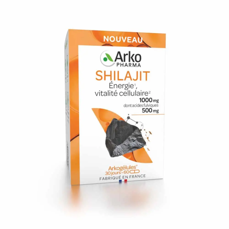 Arkopharma – Arkogélules Shilajit Énergie Vitalité Cellulaire, 60 gélules