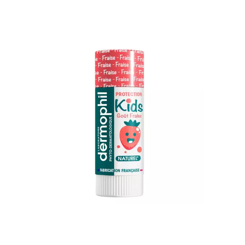 Dermophil Indien – Stick Lèvres Protection Kids Goût Fraise, 4 g