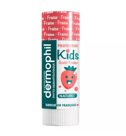 Dermophil Indien – Stick Lèvres Protection Kids Goût Fraise, 4 g