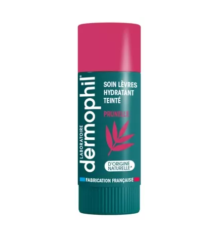 Dermophil Indien – Soin Lèvres Hydratant Teinté Prunelle, 4 g