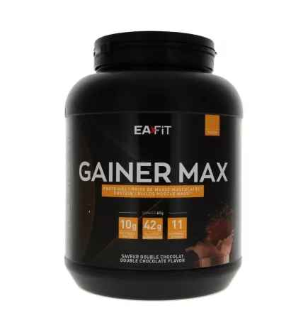 Eafit – Gainer Max Double Chocolat Construction Musculaire, 1,1 kg