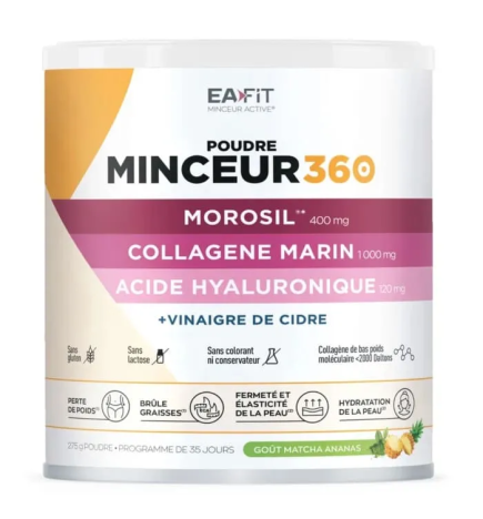 Eafit – Minceur 360 Morosil Collagène Acide Hyaluronique Goût Matcha Exotique, 275 g