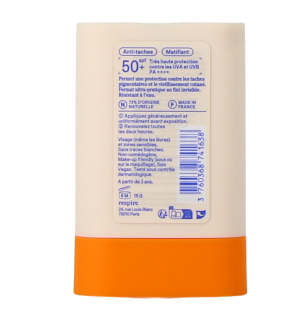 Respire – Stick solaire matifiant SPF 50+, 15 g