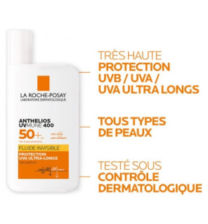 La Roche-Posay – Anthelios UVmune 400 Fluide Invisible SPF50+ Sans Parfum, 50 ml