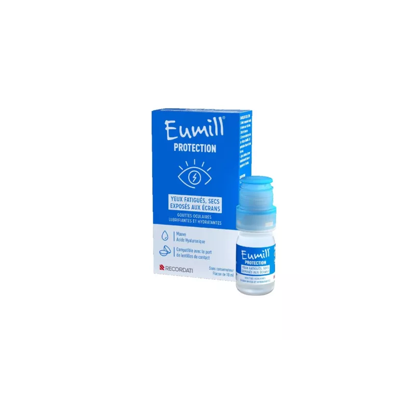 Eumill – Gouttes oculaires protection yeux secs et fatigués, 10 ml Eumill – Gouttes oculaires protection yeux secs et fatigués, 10 ml