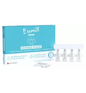 Eumill – Repair gouttes sécheresse oculaire unidoses, 10 x 0,5 ml
