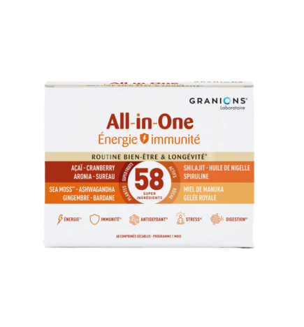 Granions – All In One Énergie Immun, 60 comprimés