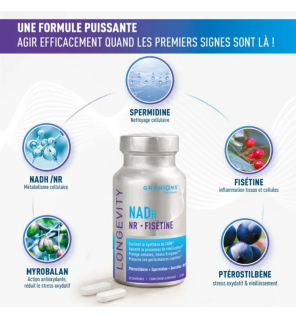 Granions – Complexe Longevity NADH NR Spermidine, 60 comprimés
