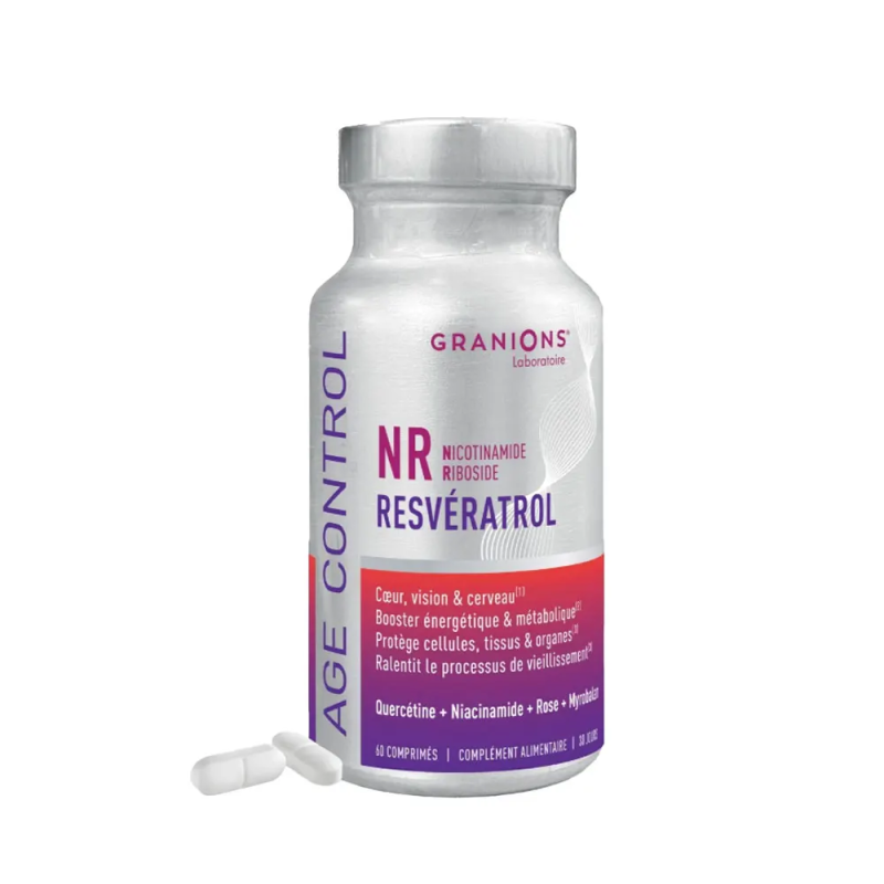 Granions – Complexe Age Control NR Resveratrol Niacinamide Riboside, 60 comprimés Granions – Complexe Age Control NR Resveratrol Niacinamide Riboside, 60 comprimés