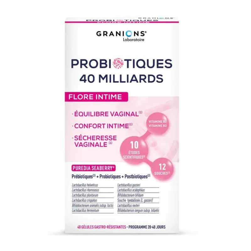 Granions – Probiotiques Flore Intime, 40 gélules Granions – Probiotiques Flore Intime, 40 gélules