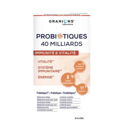 Granions – Probiotiques Immunité et Vitalité, 40 gélules