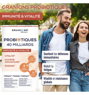 Granions – Probiotiques Immunité et Vitalité, 40 gélules
