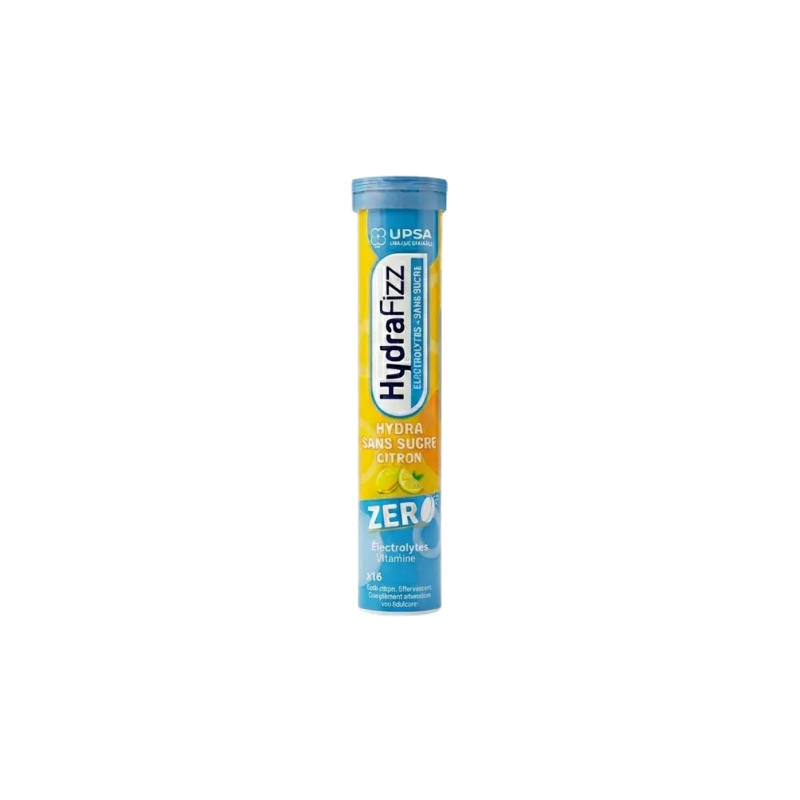 Hydrafizz – Hydratation sans sucre goût citron, 16 comprimés effervescents Hydrafizz – Hydratation sans sucre goût citron, 16 comprimés effervescents