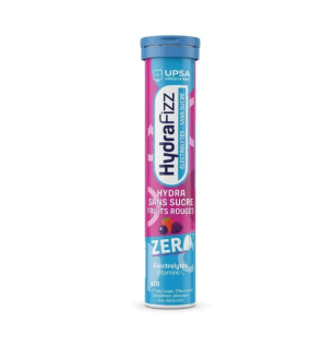 Hydrafizz – Hydratation sans sucre fruits rouges, 16 comprimés effervescents