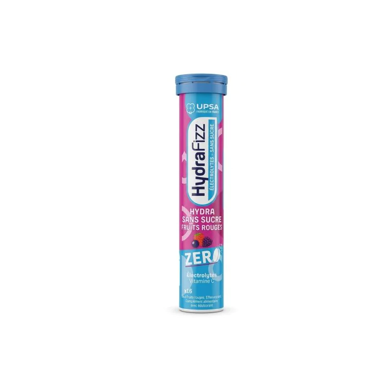Hydrafizz – Hydratation sans sucre fruits rouges, 16 comprimés effervescents