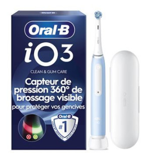 Oral-B – Brosse à dents électrique iO3 Series Ice Blue, 1 unité
