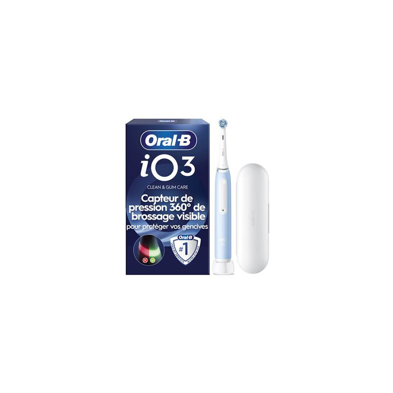 Oral-B – Brosse à dents électrique iO3 Series Ice Blue, 1 unité Oral-B – Brosse à dents électrique iO3 Series Ice Blue, 1 unité