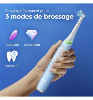 Oral-B – Brosse à dents électrique iO3 Series Ice Blue, 1 unité