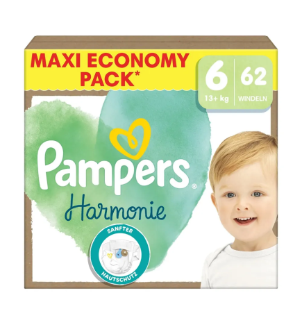 Pampers – Harmonie Couches Taille 6 (13 kg et +), 58 unités