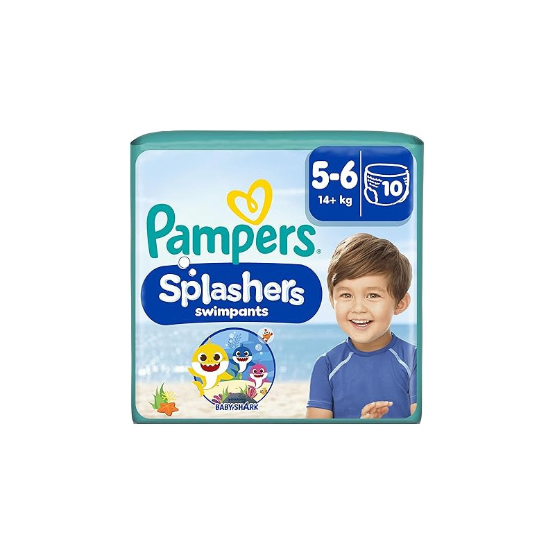 Pampers – Splashers Couches-culottes de bain Taille 5-6 (14+ kg), 10 unités Pampers – Splashers Couches-culottes de bain Taille 5-6 (14+ kg), 10 unités