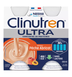 Clinutren – Ultra pêche abricot, 4 x 200 ml