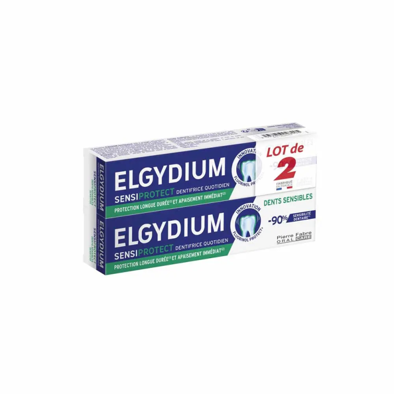 Elgydium – Dentifrice dents sensibles au Fluorinol lot de 2 x 75 ml Elgydium – Dentifrice dents sensibles au Fluorinol lot de 2 x 75 ml
