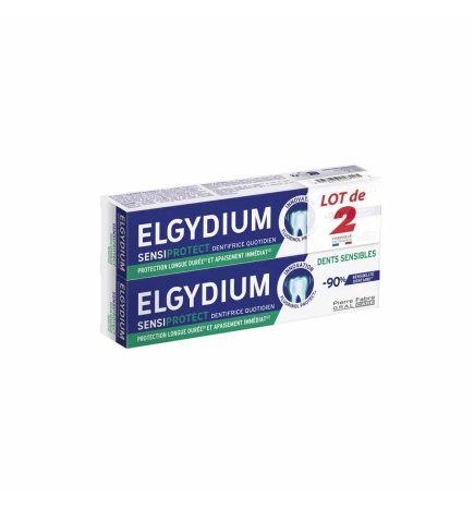 Elgydium – Dentifrice dents sensibles au Fluorinol lot de 2 x 75 ml