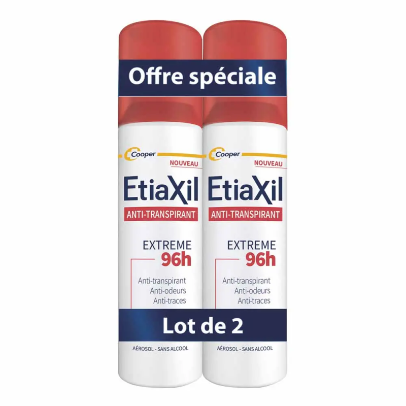 Etiaxil – Anti-transpirant Aérosol Extrême 96h, 2 x 150 ml