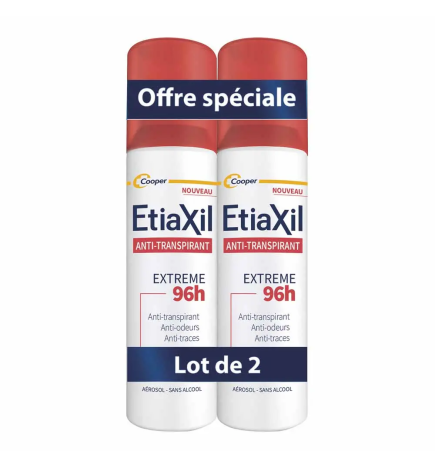 Etiaxil – Anti-transpirant Aérosol Extrême 96h, 2 x 150 ml