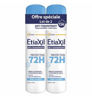 Etiaxil – Déodorant Anti-transpirant 48h Aérosol Anti-traces, 2 x 150 ml