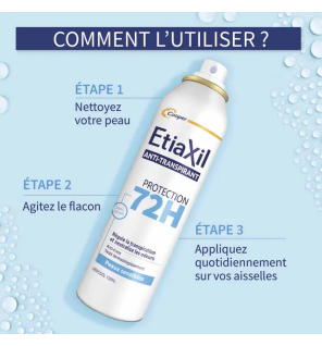 Etiaxil – Déodorant Anti-transpirant 72h Aérosol Anti-traces, 2 x 150 ml