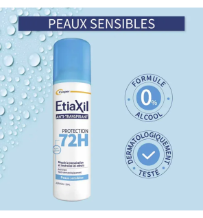 Etiaxil – Déodorant Anti-transpirant 72h Aérosol Anti-traces, 2 x 150 ml